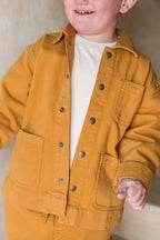 baby vintage twill baby chore jacket caramel