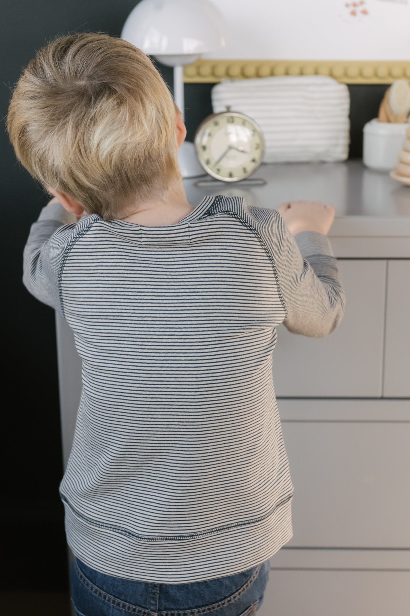 Sailor Stripe Kids Raglan Top - Ink