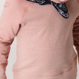 Sailor Stripe Kids Raglan Top - Tea Rose