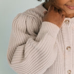 Cotton Knit Toddler Cardigan - Stone