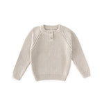 Cotton Knit Toddler Sweater - Stone