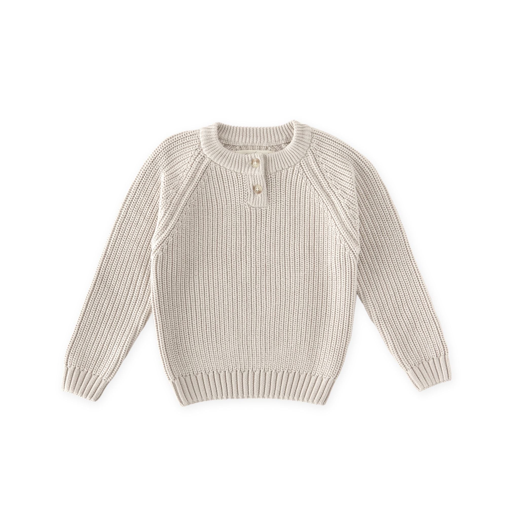 Cotton Knit Toddler Sweater - Stone