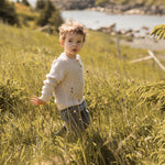 Cotton Knit Toddler Sweater - Stone