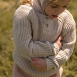 Cotton Knit Toddler Sweater - Stone
