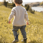 Cotton Knit Toddler Sweater - Stone