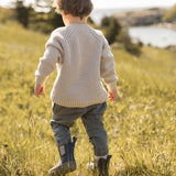 Cotton Knit Toddler Sweater - Stone