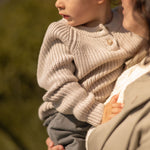Cotton Knit Toddler Sweater - Stone