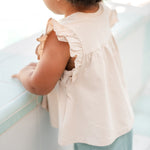 Garment Dye Ruffle T-Shirt - Sand