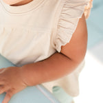 Garment Dye Ruffle T-Shirt - Sand