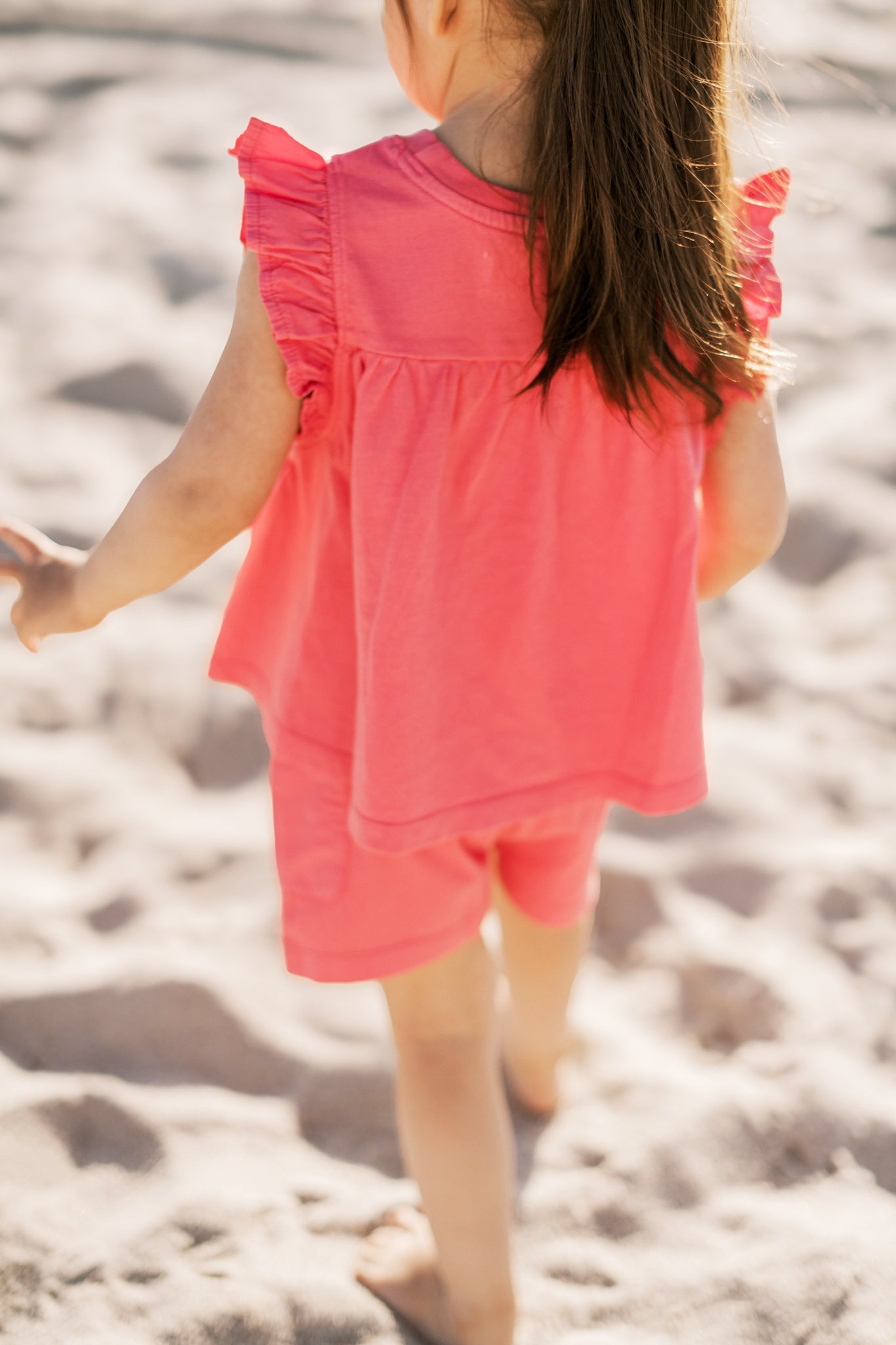 Garment Dye Ruffle T-Shirt - Raspberry