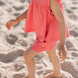 Garment Dye Ruffle T-Shirt - Raspberry