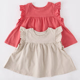 Garment Dye Ruffle T-Shirt - Raspberry