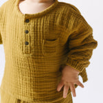 Muslin Long Sleeve Toddler Top - Dijon