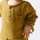 Muslin Long Sleeve Toddler Top - Dijon