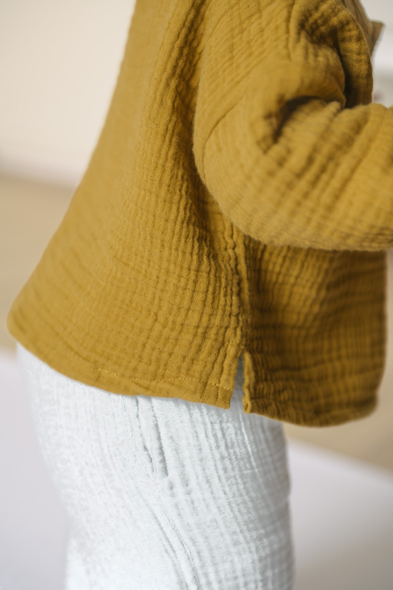 Muslin Long Sleeve Toddler Top - Dijon