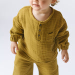 Muslin Long Sleeve Toddler Top - Dijon