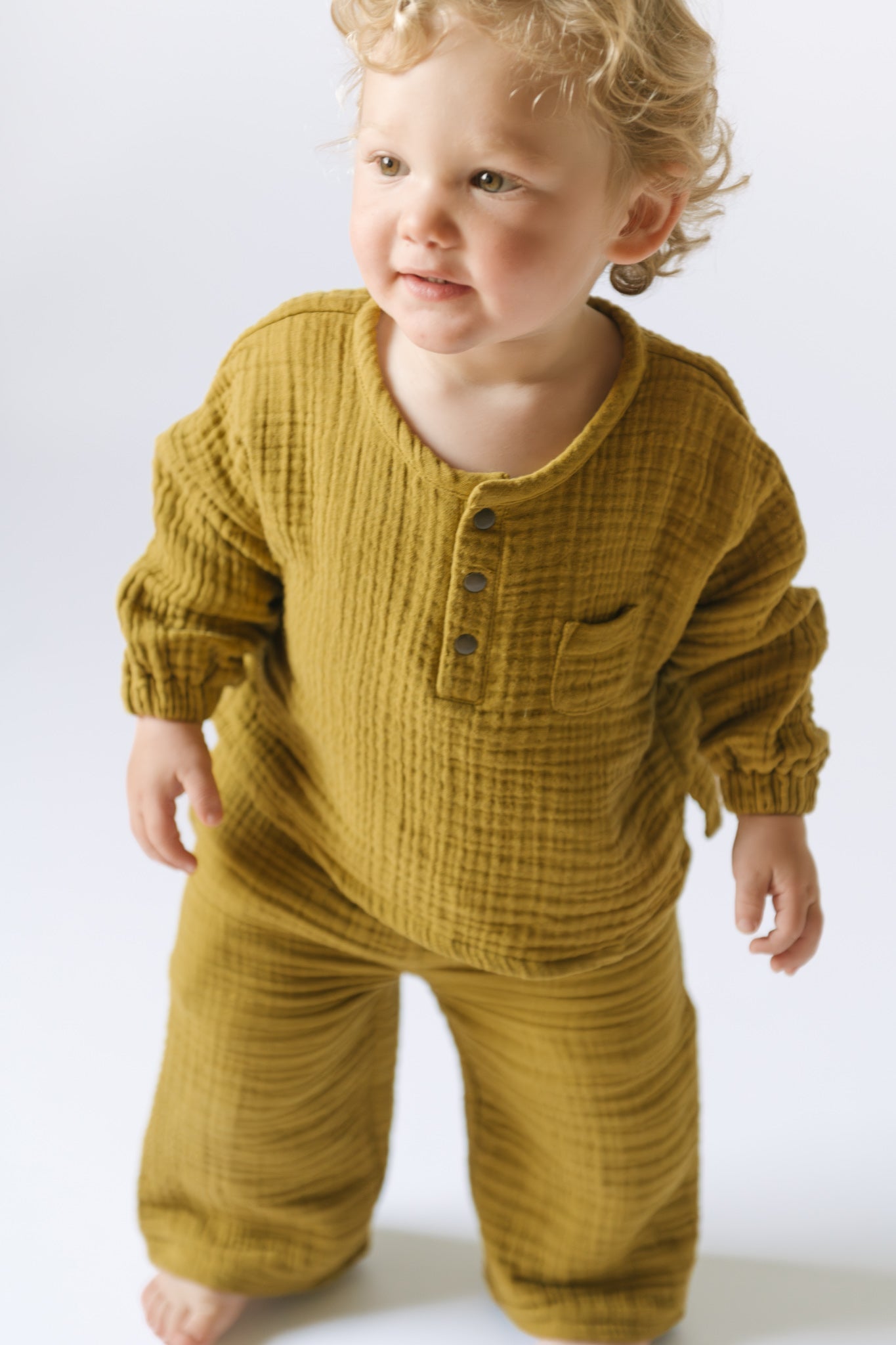 Muslin Long Sleeve Toddler Top - Dijon