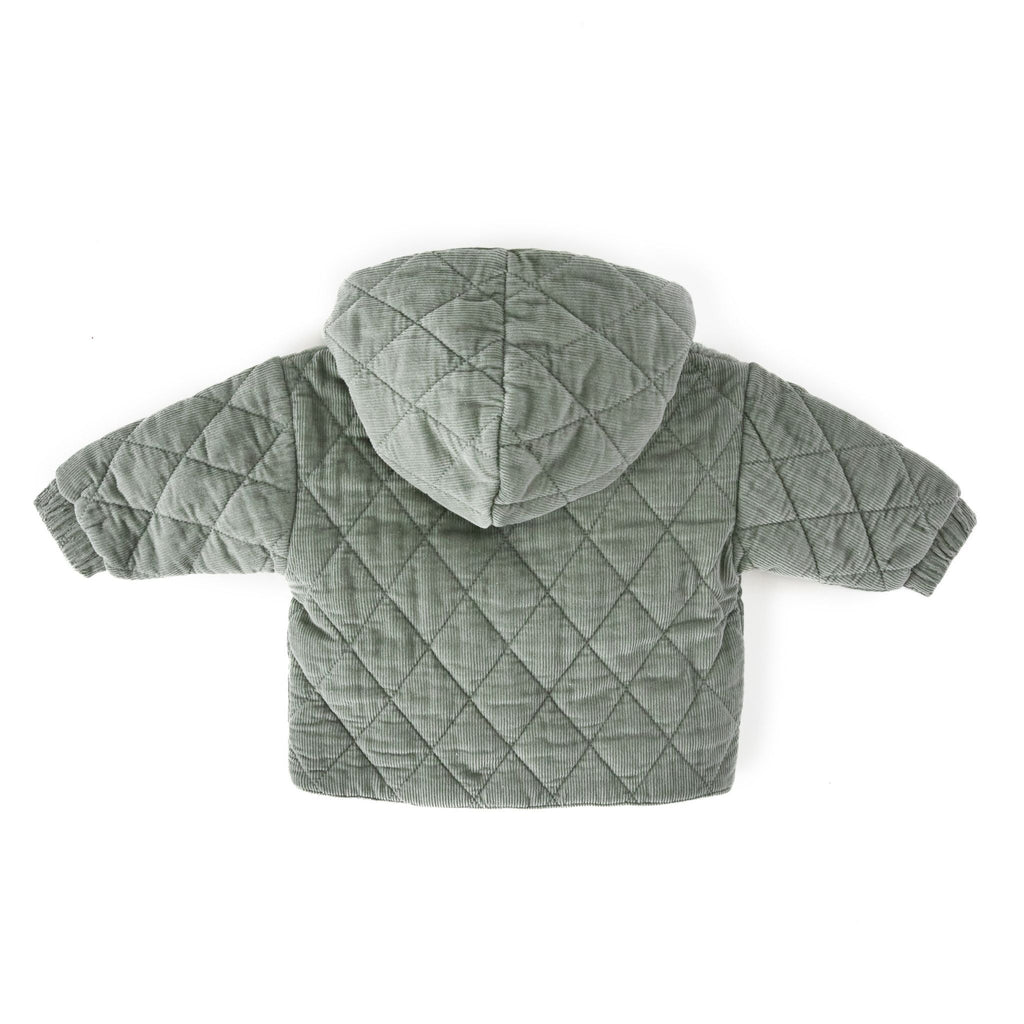 kids corduroy quilted jacket sage
