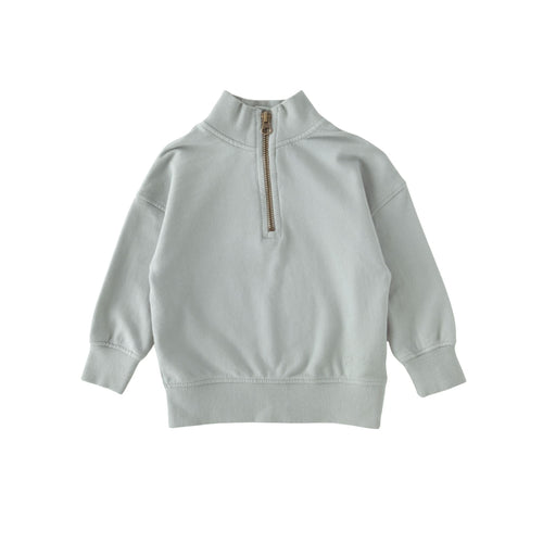 french terry 1/4 zip sweatshirt soft sea in blues pattern