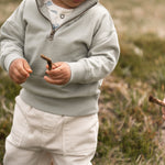 French Terry 1/4 Zip Sweatshirt - Soft Sea