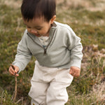 French Terry 1/4 Zip Sweatshirt - Soft Sea