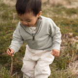 French Terry 1/4 Zip Sweatshirt - Soft Sea