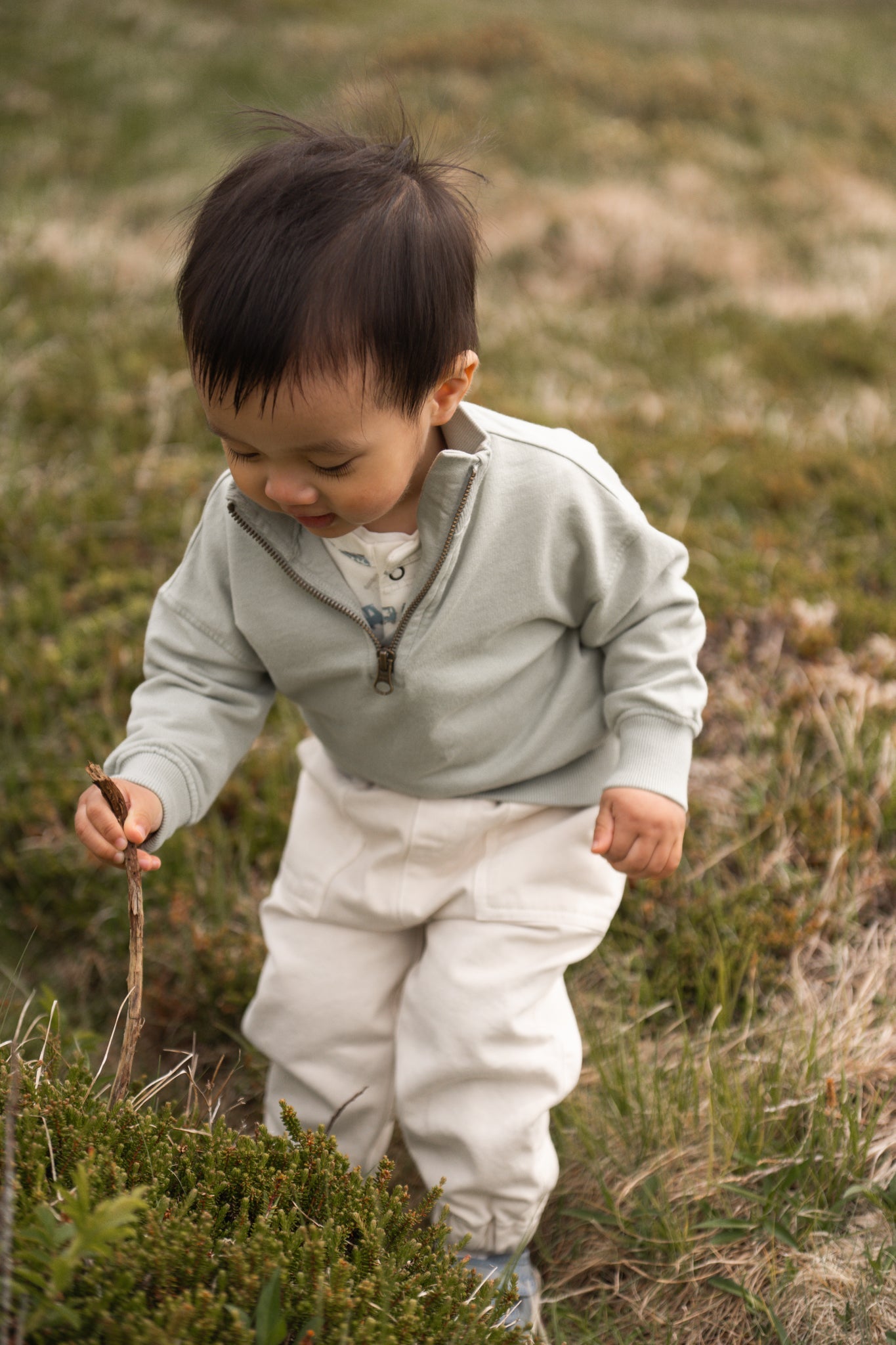 French Terry 1/4 Zip Sweatshirt - Soft Sea
