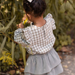 Flannel Ruffle Top - Sage/Light Sage