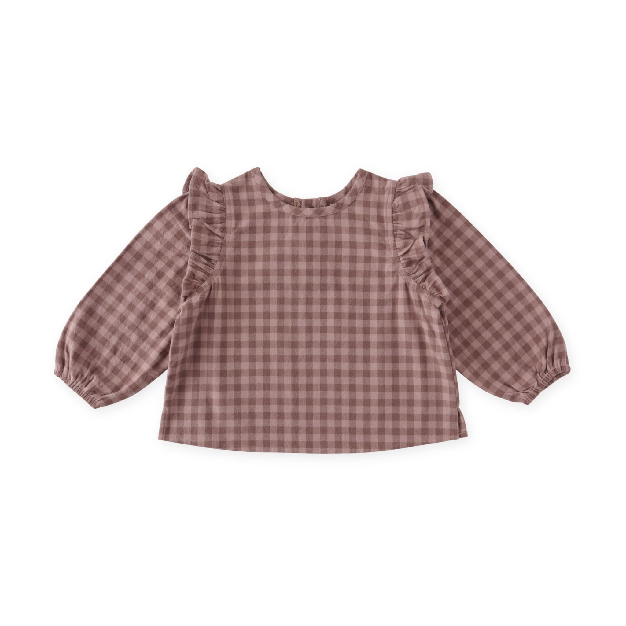 Flannel Ruffle Top - Thistle/Light Thistle