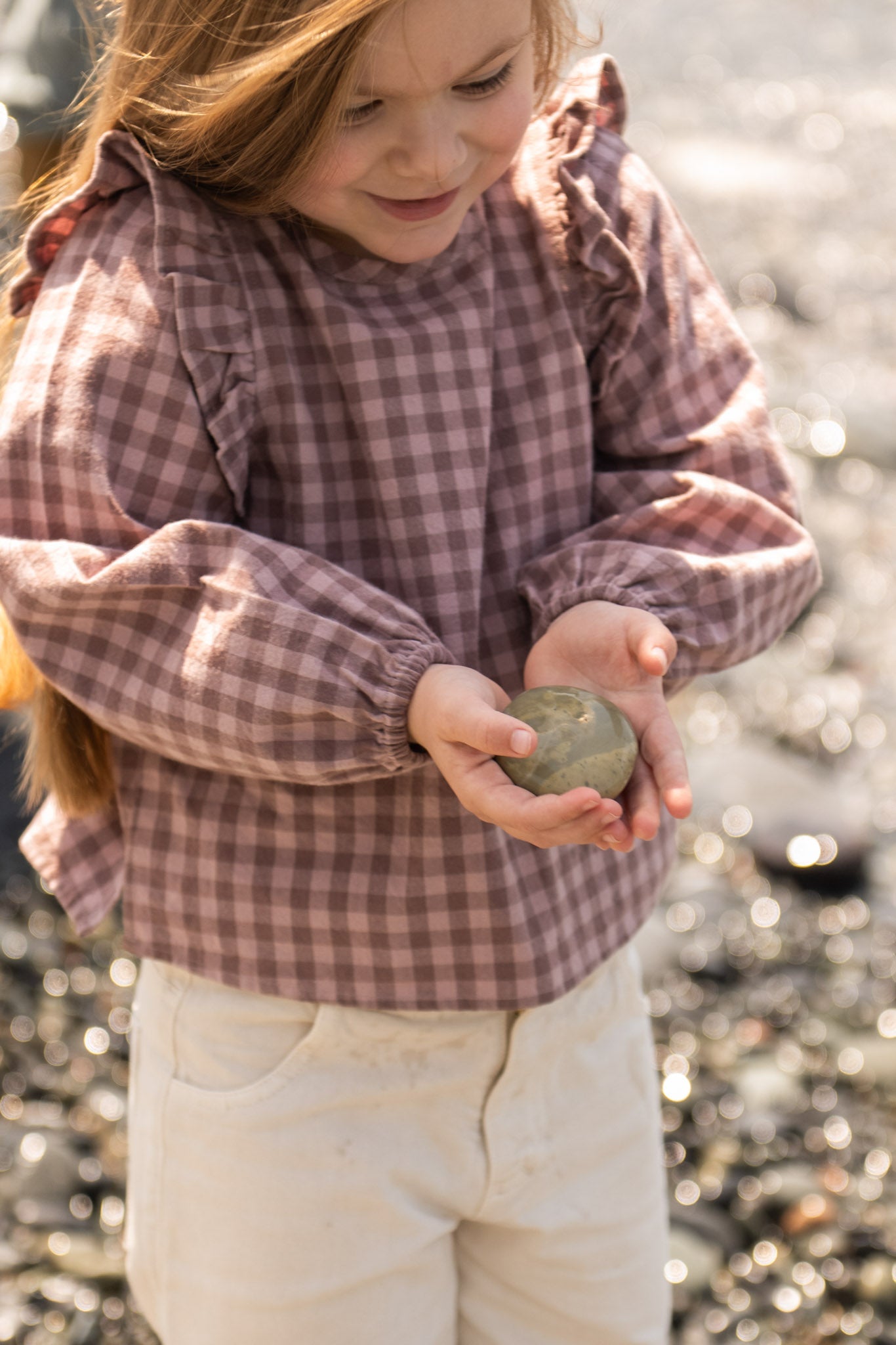Flannel Ruffle Top - Thistle/Light Thistle