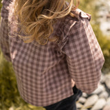Flannel Ruffle Top - Thistle/Light Thistle