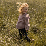 Flannel Ruffle Top - Thistle/Light Thistle