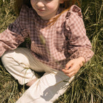 Flannel Ruffle Top - Thistle/Light Thistle