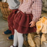 Flannel Ruffle Top - Thistle/Light Thistle