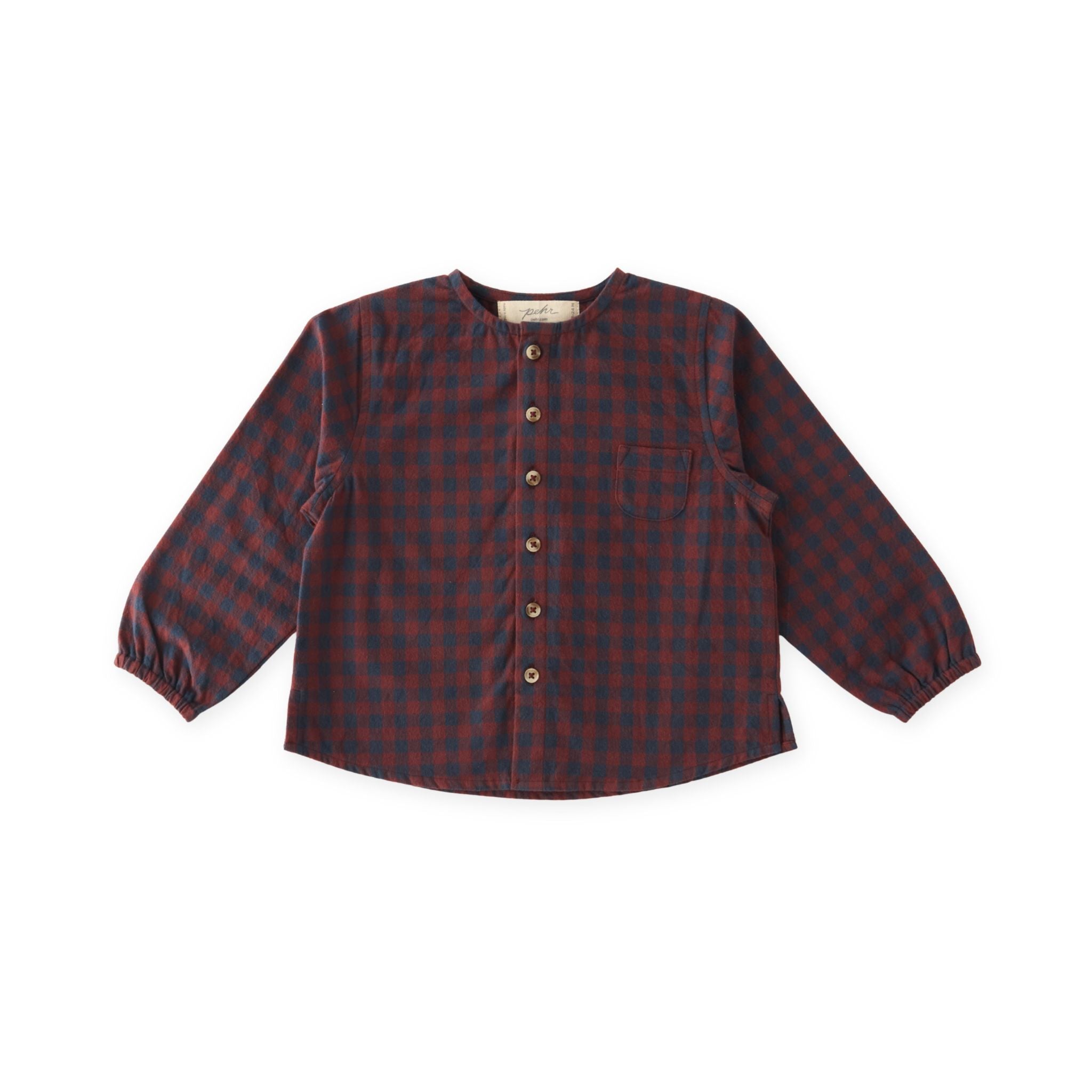 Flannel Long Sleeve Top - Mulberry/Ink