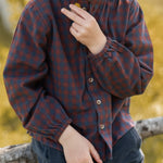 Flannel Long Sleeve Top - Mulberry/Ink