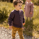 Flannel Long Sleeve Top - Mulberry/Ink