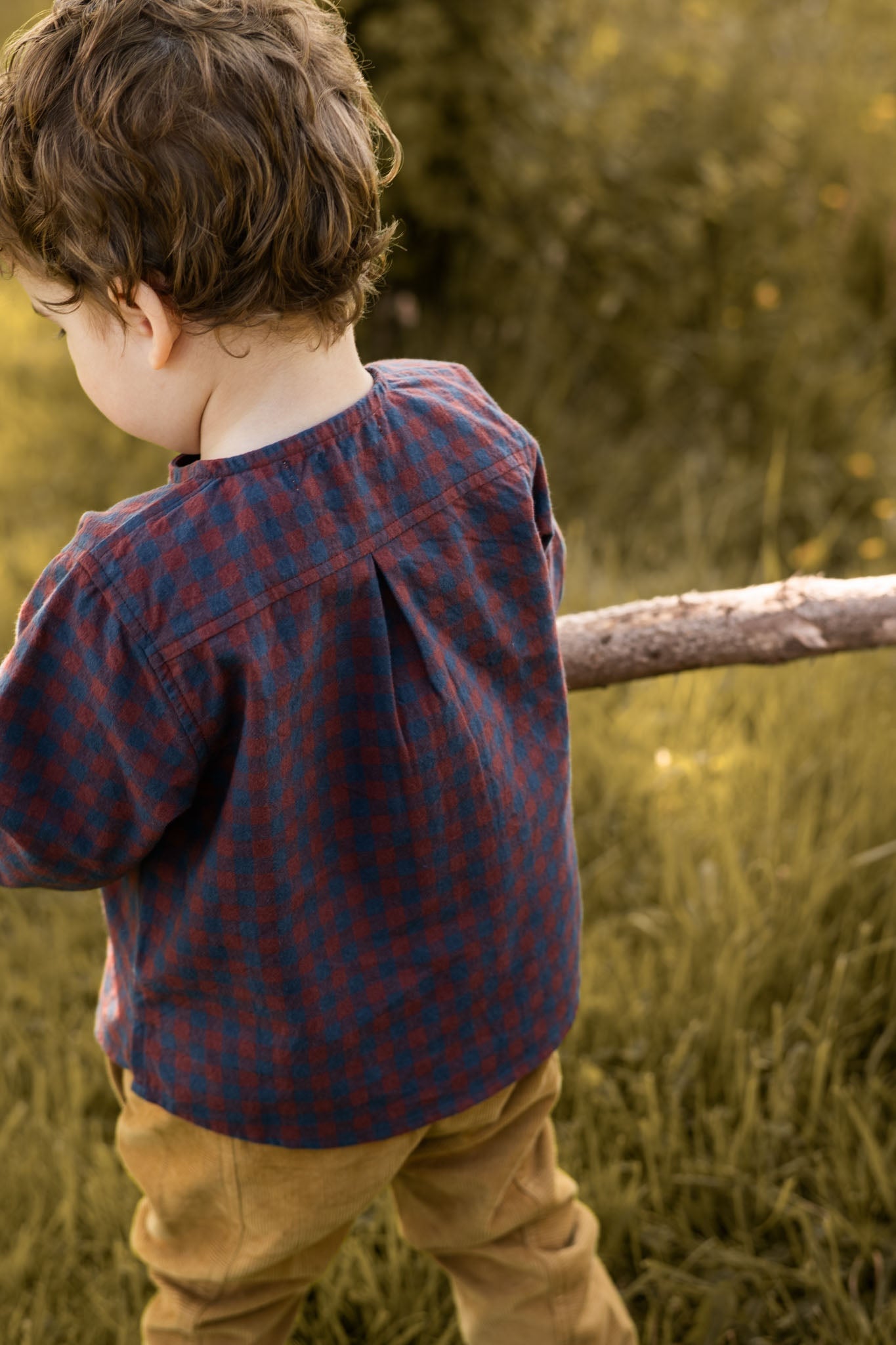 Flannel Long Sleeve Top - Mulberry/Ink