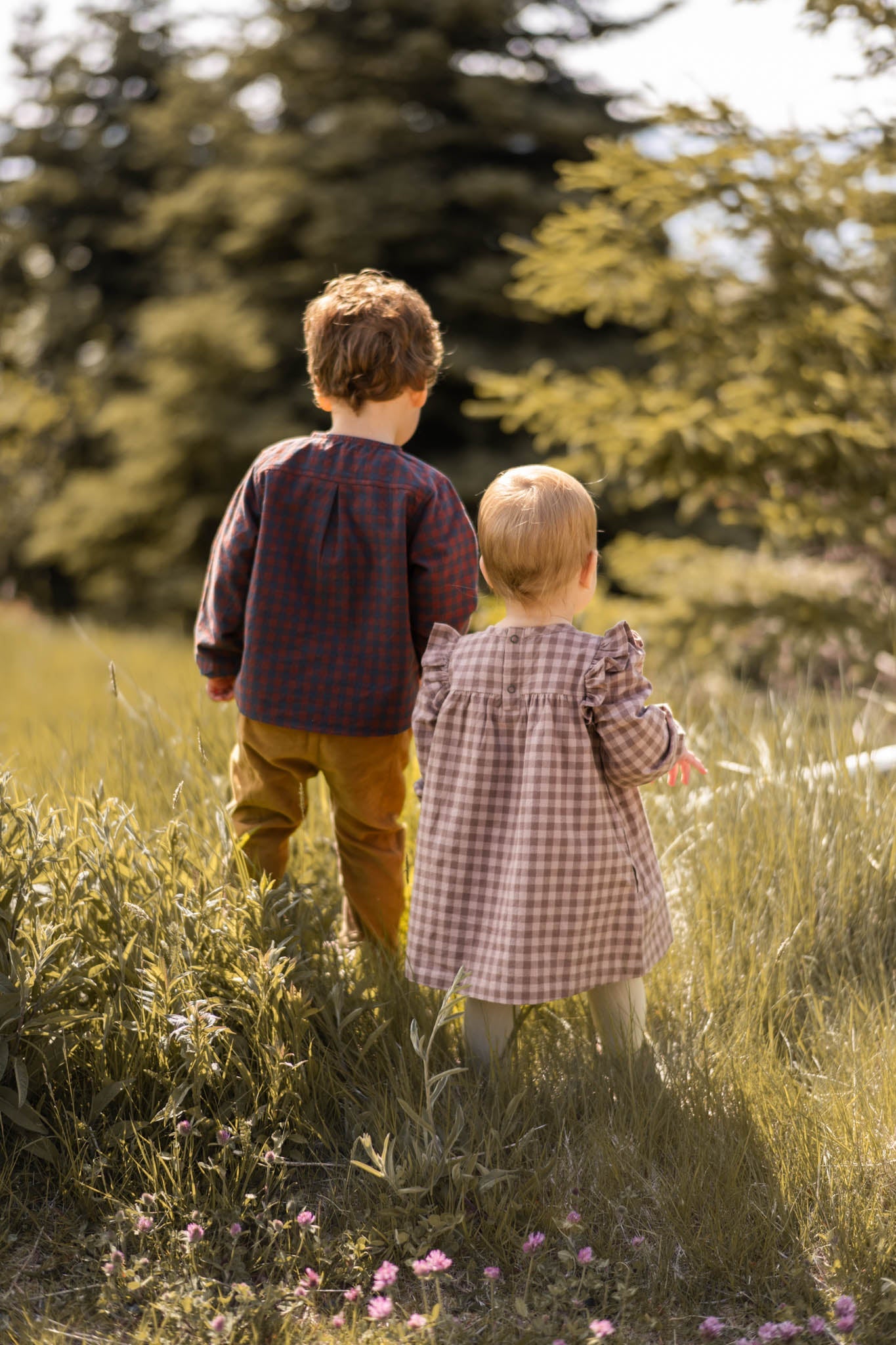 Flannel Long Sleeve Top - Mulberry/Ink