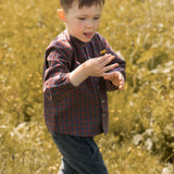 Flannel Long Sleeve Top - Mulberry/Ink