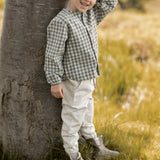 Flannel Long Sleeve Top - Sage/Light Sage