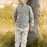 Flannel Long Sleeve Top - Sage/Light Sage