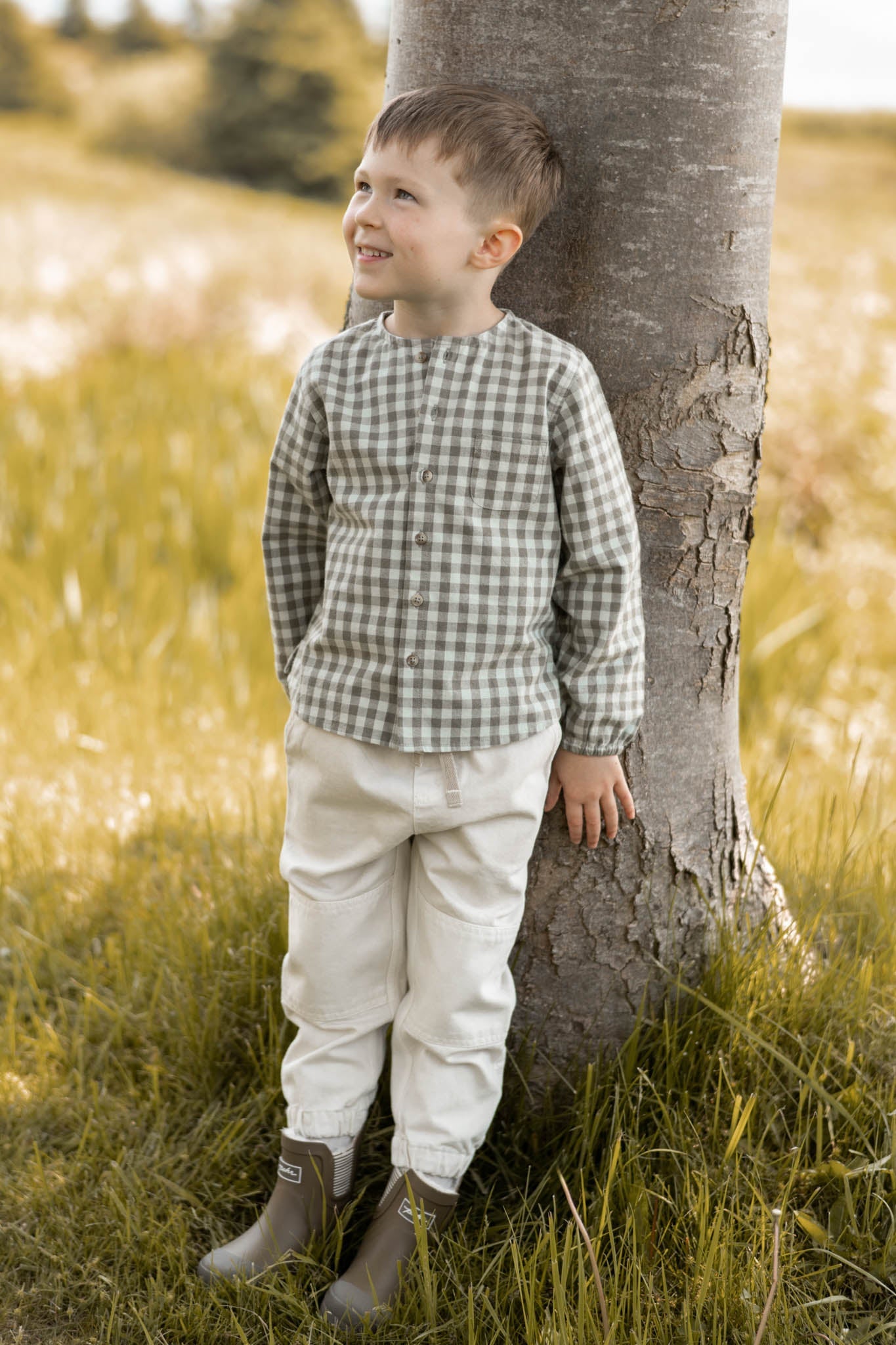 Flannel Long Sleeve Top - Sage/Light Sage