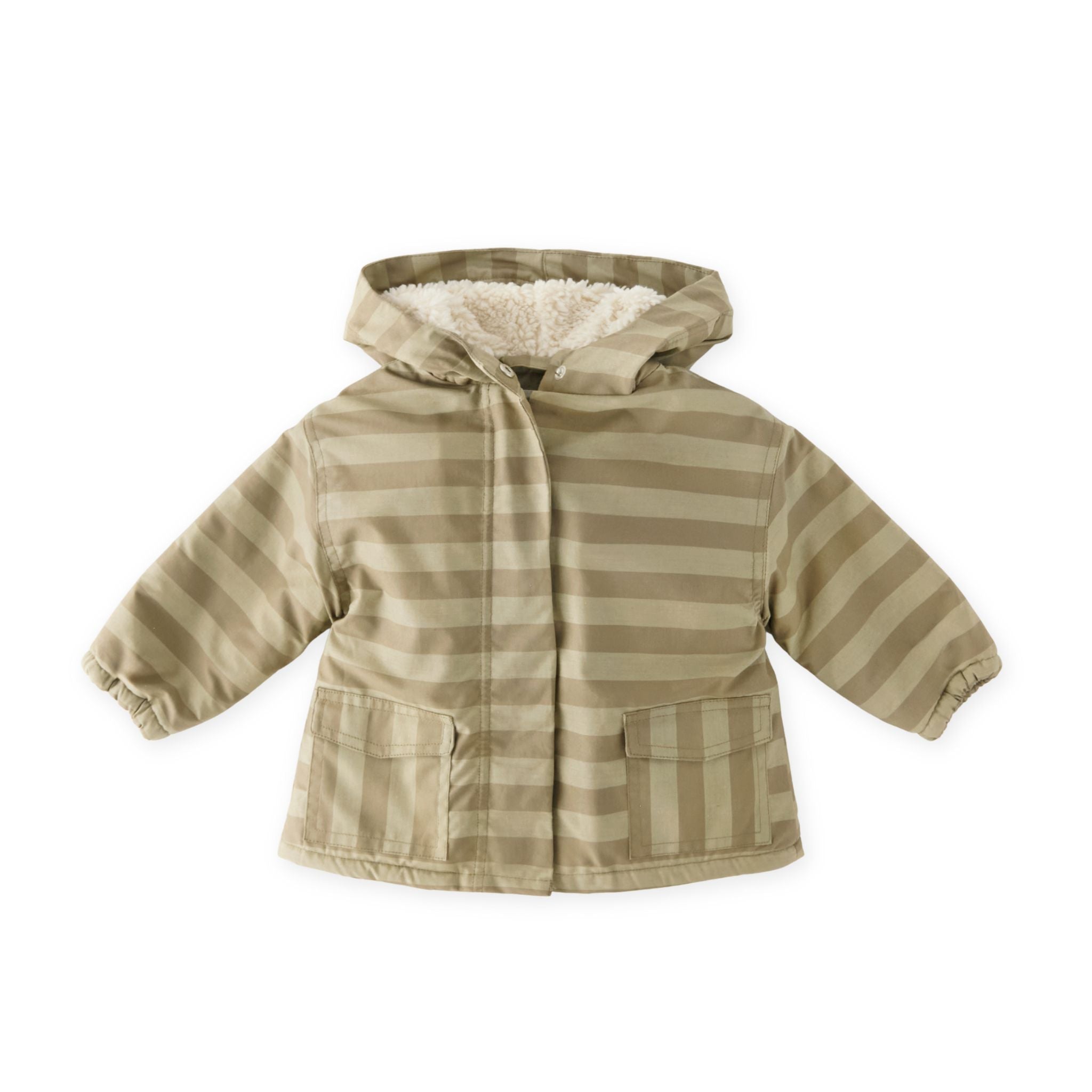 Sherpa Lined Storm Jacket - Moss Stripe