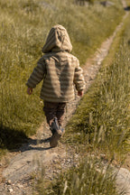 kids sherpa lined storm jacket moss stripe