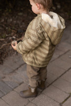 kids sherpa lined storm jacket moss stripe