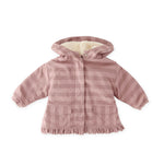Sherpa Lined Storm Jacket with Ruffles - Thistle Stripe