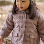 Sherpa Lined Storm Jacket with Ruffles - Thistle Stripe