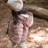 Sherpa Lined Storm Jacket with Ruffles - Thistle Stripe