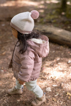 kids sherpa lined storm jacket with ruffles thistle stripe